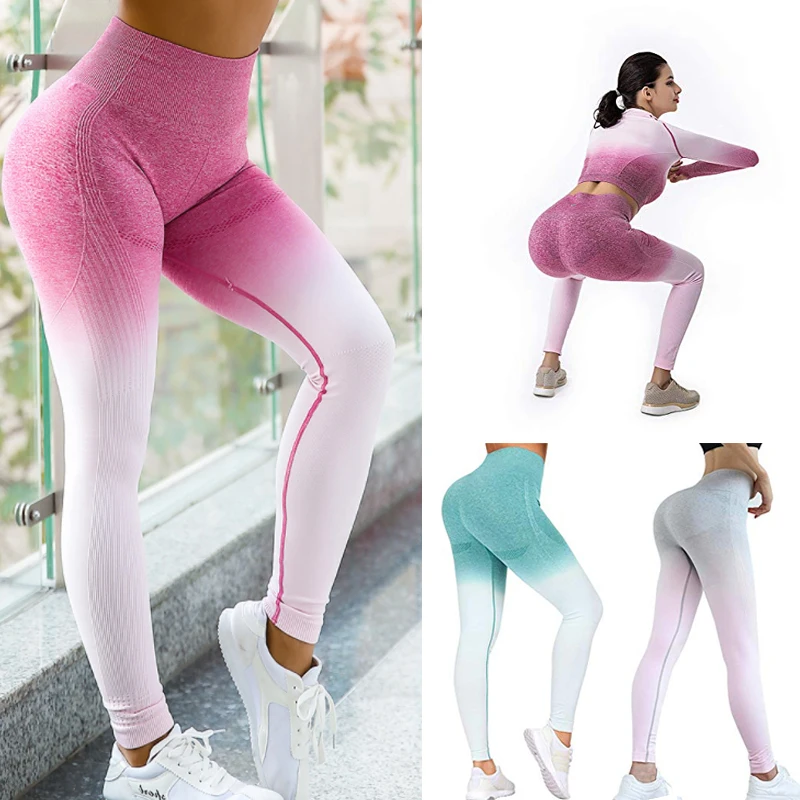 

Women Fitness Running Yoga Pants High Waist Jumpsuit Pants Push Up Sport Seamless Leggings Gym Tight Trousers