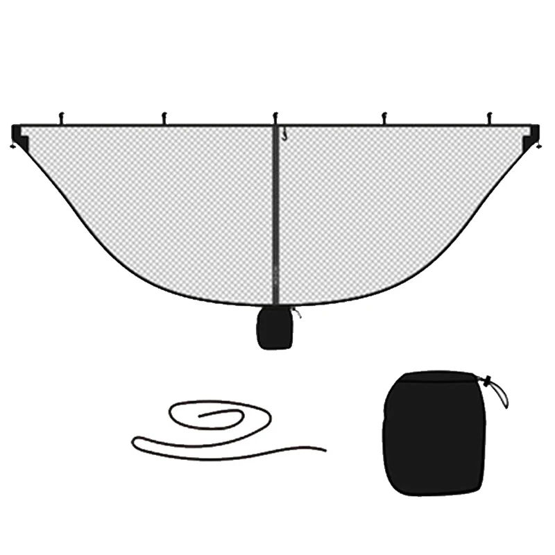 Горячий портативный гамак с москитной сеткой для кемпинга сада охоты путешествия SMD66 - Цвет: Black