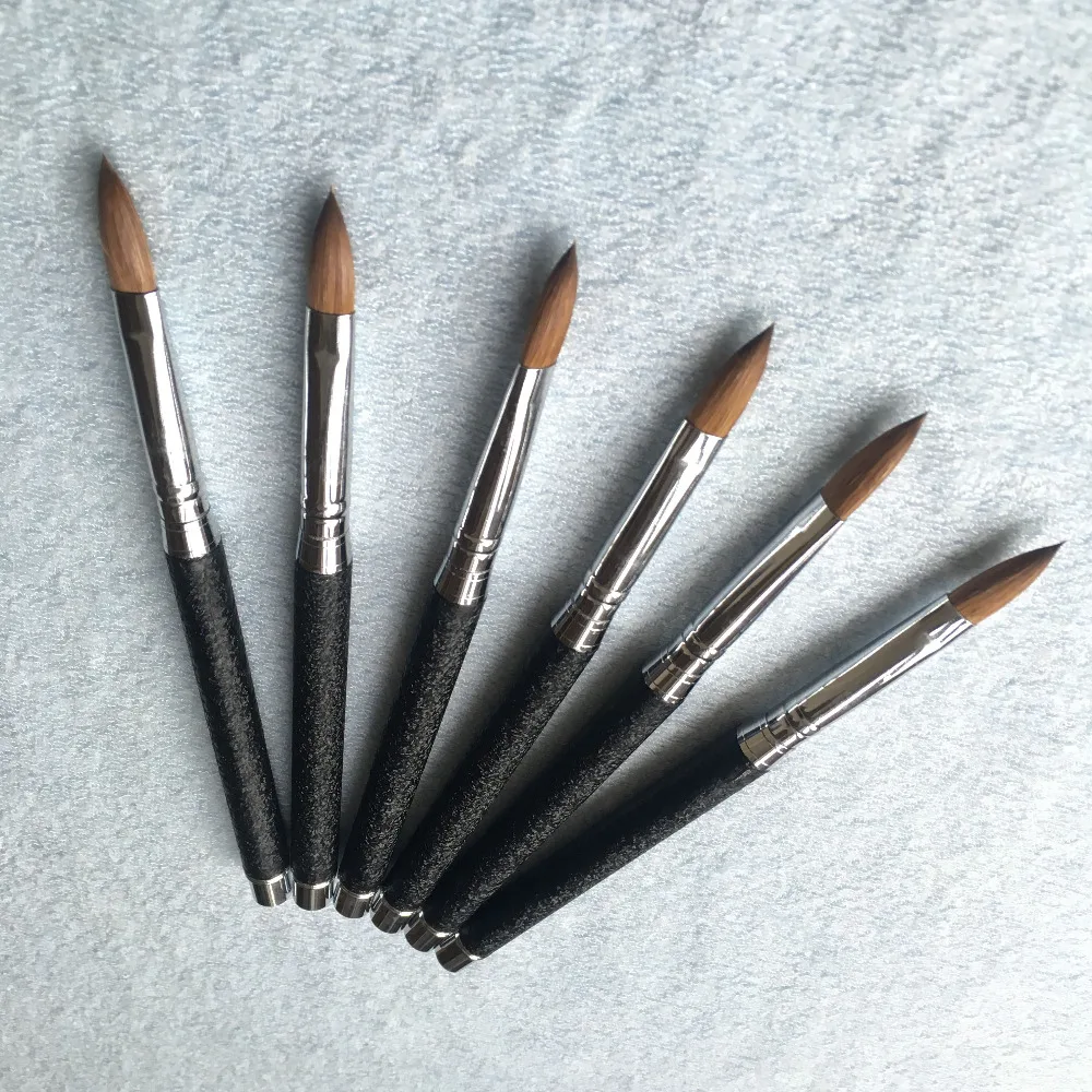 Good Quality Oval 10 Nail Tools Nail Acrylic Brush Pure Kolinsky