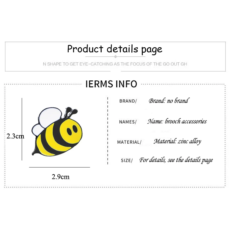 Fashion Brooches Cartoon Cute Bee Fly Insect Brooch Kids Girls Clothes Accessories Black Yellow Enamel Pin Birthday Gift Jewelry - Image 4