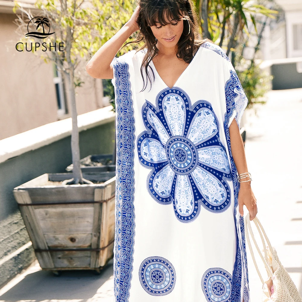 CUPSHE Exotic Sol Maxi Cover Up 2020 женское повседневное длинное платье пляжные купальные