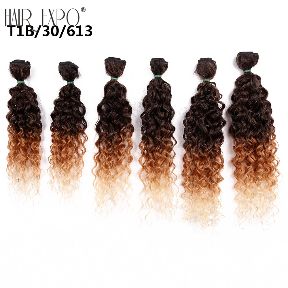 14-18 polegada jerry curl tecer cabelo sintético