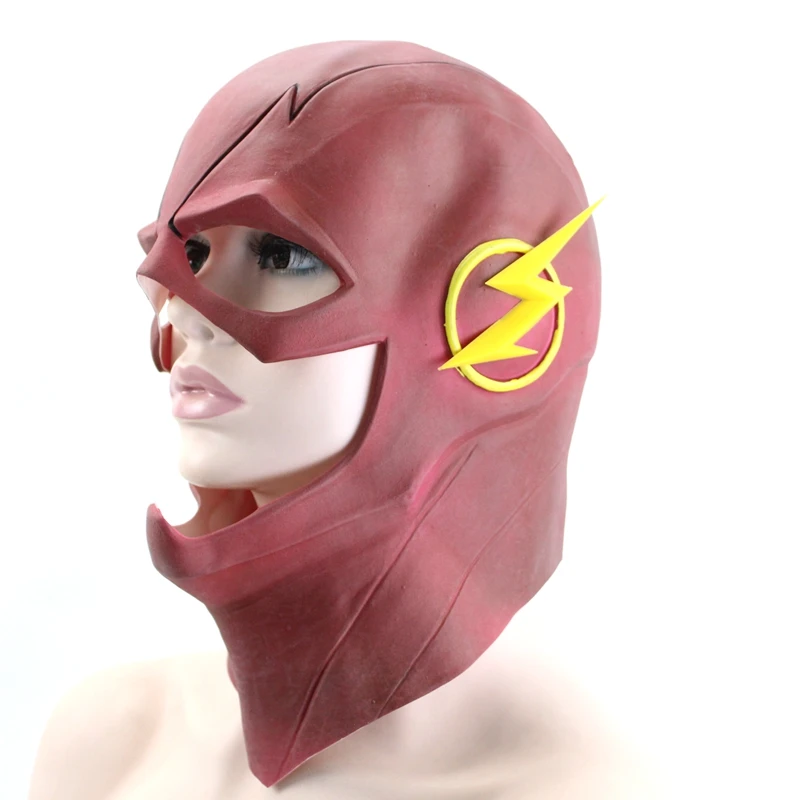 The Flash Mask Helmet Red Latex Full Face Head Mask Halloween Gifts Cosplay