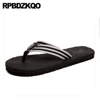 

Rope Fisherman Blue Black Slides Men Slippers Fashion Flip Flop Shoes Mens Sandals 2018 Summer Outdoor Beach Flat Espadrilles