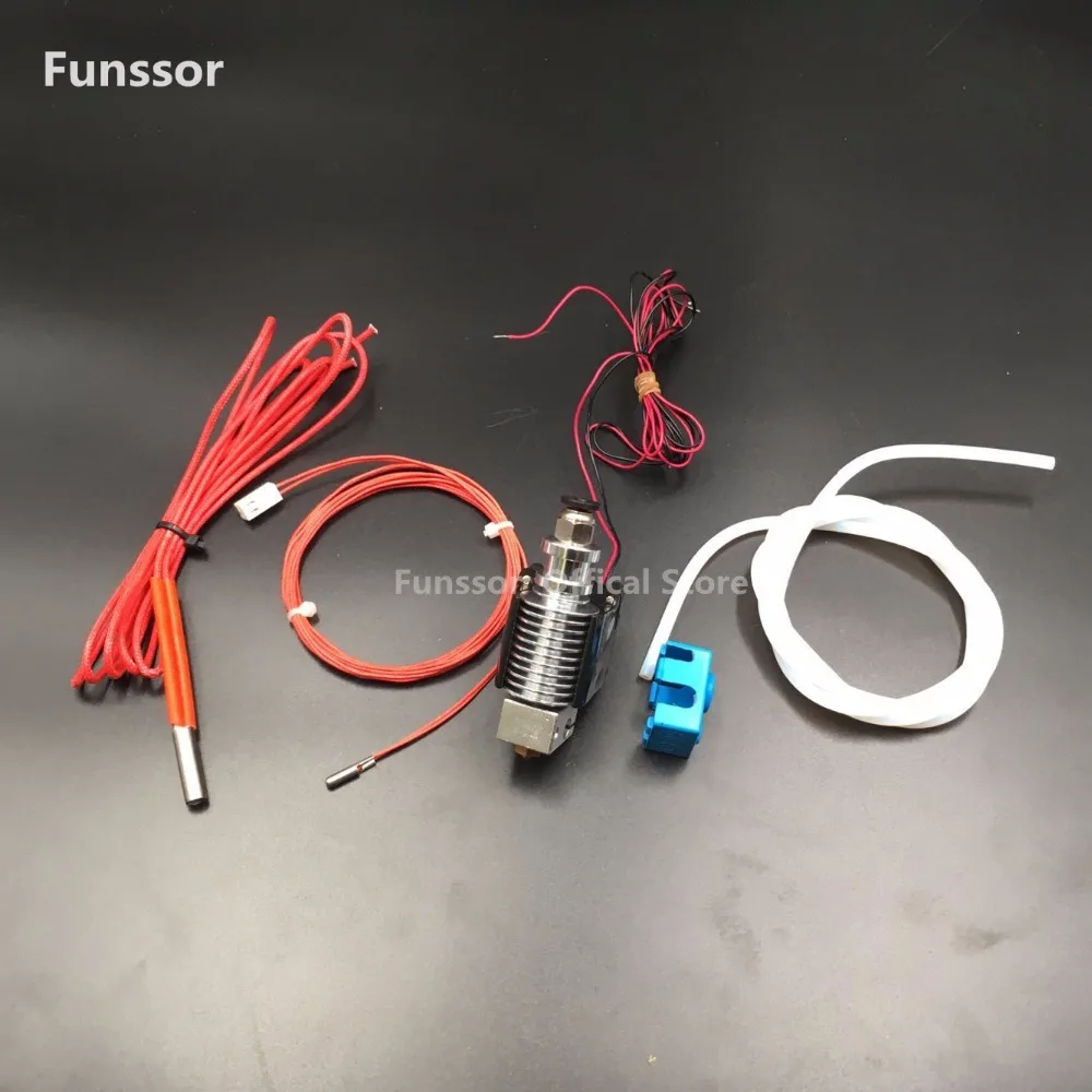 

Funssor 1.75MM All metal Bowden v6 PT100 hotend full kit 0.4MM nozzle With 1 Meter PTFE Tube