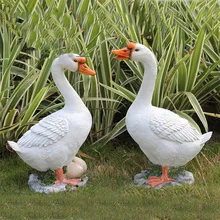 Моделирование белая пара утка домашний сад Садоводство открытый бассейн Смола украшение орнамент
