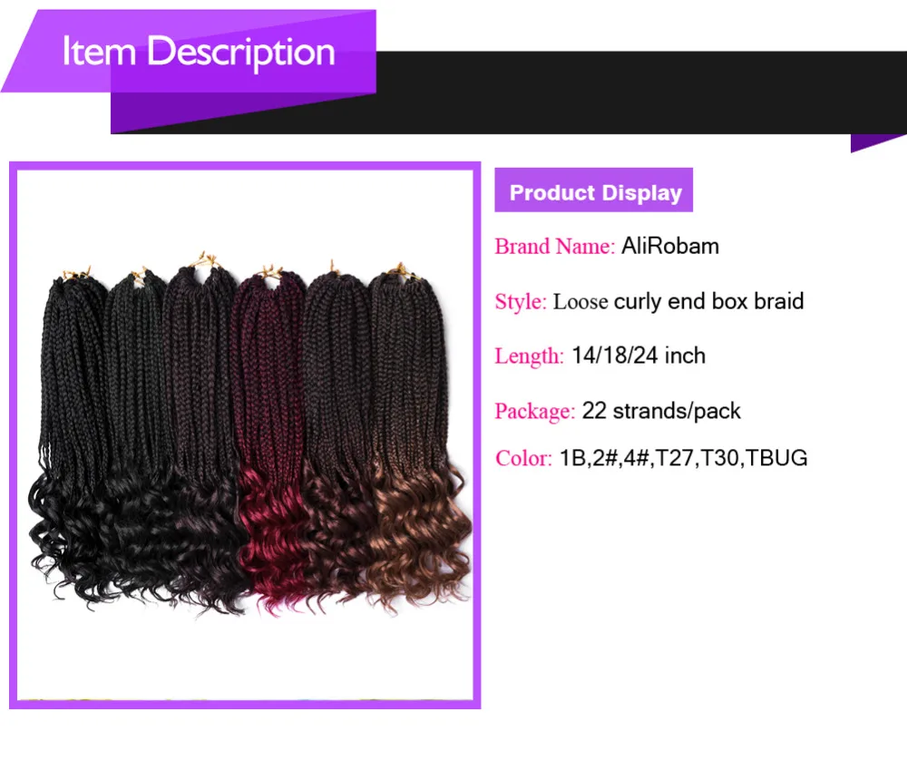 box braids culry ends 0