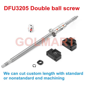 

RM3205 Ballscrew 500mm 600 700mm 750mm 800 900 1000mm 1100mm DFU3205 Double Ballnut+BK25 BF25 or FK25 FF25 + Coupler coupling