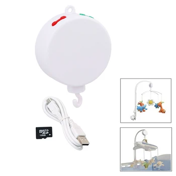

35 Song Rotary Baby Mobile Crib Bed Bell Toy Battery-operated Movement Music Box Newborn Crib Rattles Baby Toys + 128MB SD Card