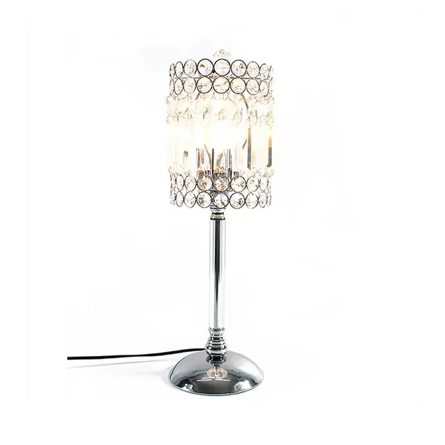 Sunli House Metal Silver Chrome Plated Table Lamp Crystal Beads Sunli House Metal Silver Chrome Plated Table Lamp Crystal Beads Reading Ac Wedding Decoration European