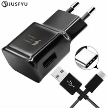 Зарядное устройство для samsung Galaxy S8 S8 Plus note 8 быстрое зарядное устройство с чипом универсальное дорожное настенное зарядное устройство адаптер EU US и type-C USB кабель
