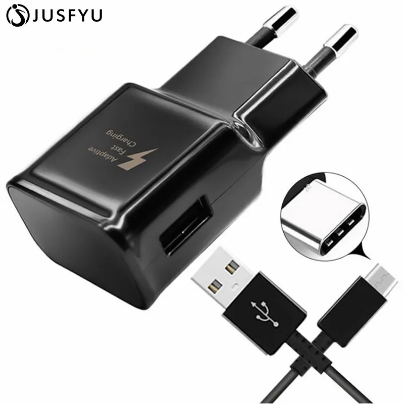 

Charger for Samsung Galaxy S8 S8 Plus note 8 Fast Chip Charger Universal Travel Wall Charging Adapter EU US And Type-C USB Cable