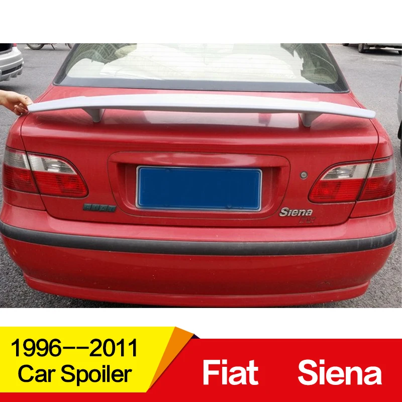 Используется для Fiat Siena спойлер 1996-2011 год ABS Материал заднее крыло автомобиля с цветным спортивным спойлером с светодиодный подсветкой аксессуары