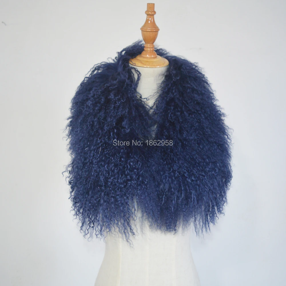 

SJ006 Professional Real Fur Collar Women Green Color Winter Collar Sheep Fur