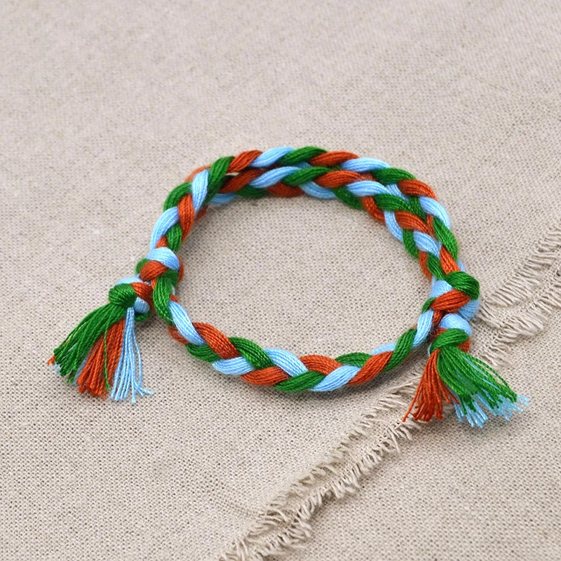 

Retro Handmade Cotton Boho String Cord Tassel Woven Bracelets Colorful Pattern Lucky Friendship Charms Bracelet for Men Women