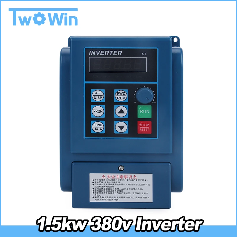 AC 380V 1.5kW Variable Frequency Drive 3 Phase Speed Controller Inverter Motor VFD Digital