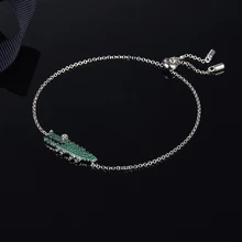 MeiBaPJ AAA циркон личности зеленый крокодил браслет для женщин S925 Серебряный Модный браслет Изящные Вечерние ювелирные изделия