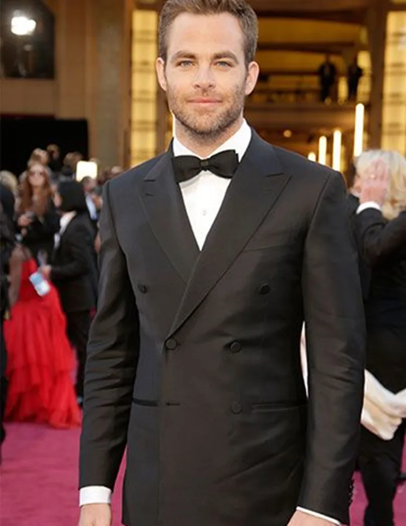 mens black double breasted suit for wedding tailor suits men groom wear