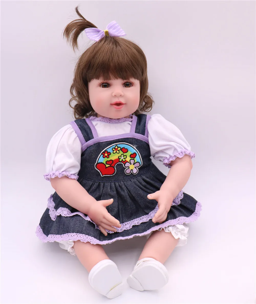 Новейшая новинка, 50 см Реалистичная кукла новорожденного ребенка из хлопка, кукла новорожденного ребенка и джинсовая юбка, настоящие Детские куклы для девочек, детские подарочные игрушки