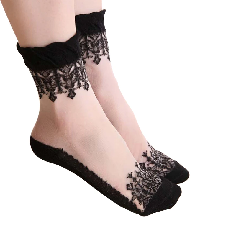 Распродажа, как горячие торты, кружевные прозрачные японские тонкие носки в трубчатом стекле, женские носки 5 пар = 10 штук