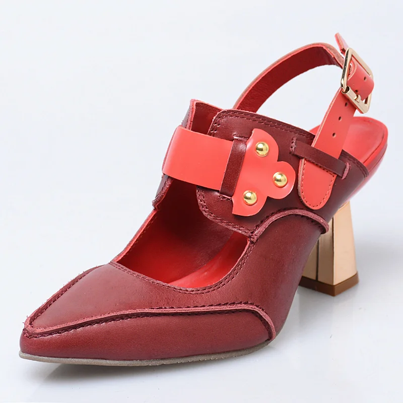 Partido Auténtico Grueso Buena Zapatos Cuero Perfetto Original Colores Gama Prova Solo De La Calidad Mezclados Alta Sandalias Red Tacones Marca 71xCOqZ