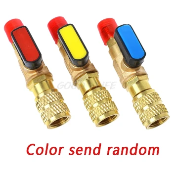 

1pc R410A Refrigerant Valve AC Charging Hoses Brass Straight Ball Valves for Refrigeration Manifold Gauges Mayitr