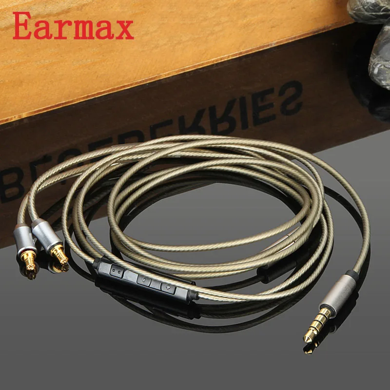 Earmax A2DC Модернизированный кабель для наушников HIFI посеребренный аудио провод с микрофоном для LS50/70E40/50/LS200/300 для ATH-CKR100/ATH-CKR90