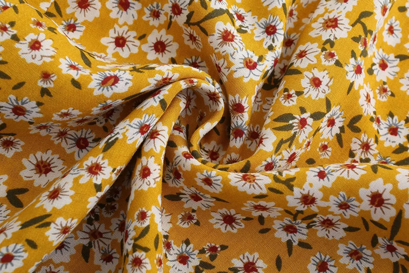 Forefair Mini Floral Dress Yellow  (2)