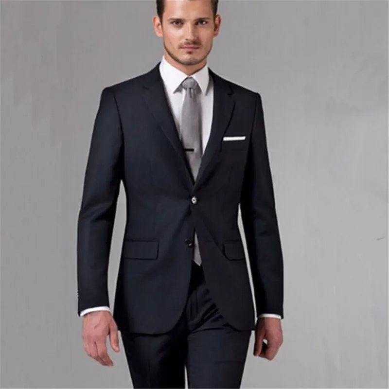 

Brisith Style Men Slim Fit Suits Custom Made, Bespoke Black Wedding Suits For Men, Tailor Made Groom Suit WOOL Tuxedos For Men
