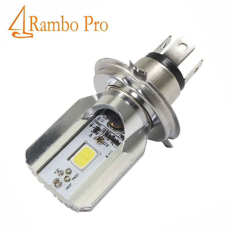 1х BA20D H4 светодиодные лампы для мотоцикла 12 в пост. Тока P43t 6000 K 6 Вт 8 белый