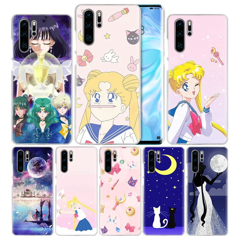 

Sailor Moon Anime Girl Case for Huawei P20 P30 P Smart 2019 Nova 4 3i P10 P9 P8 Mate 10 20 lite Pro Mini 2017 Hard Phone Cover