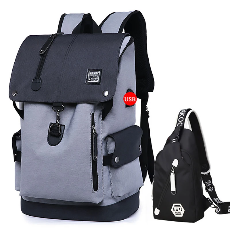 Fengdong Mochila de carga USB, mochila de estudiante de secundaria, Mochila de viaje de mujer y hombre, mochila de niña adolescente Fengdong Mochila de carga USB, mochila de estudiante de secundaria, Mochila de viaje de mujer y hombre, mochila de niña adolescente