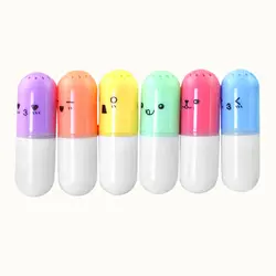 6 шт./лот капсулы хайлайтер витамин Pill маркер для выделения цвет ручки канцелярские офисные школьные принадлежности