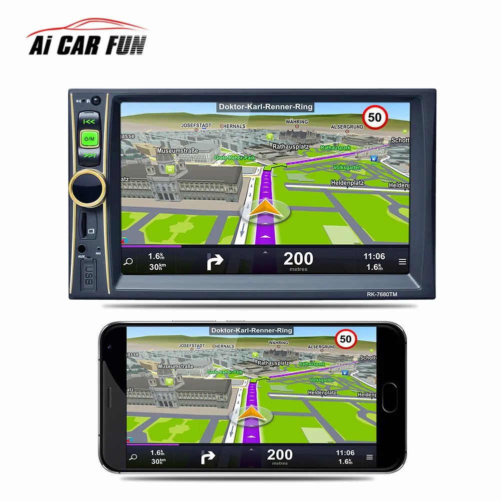 

6.6 Inches Car MP5 Player RK-7680TM 2 Din Mobile Phone Interconnection Function MP4 MP3 Car Stereo Audio Media Player