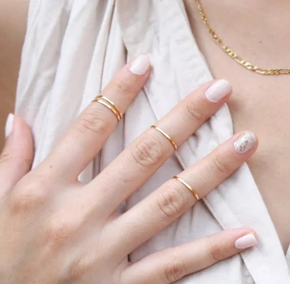 

2019 new casual fashion exquisite simple atmosphere women stainless steel 1 piece ring fine joint tail ring cheap factory price