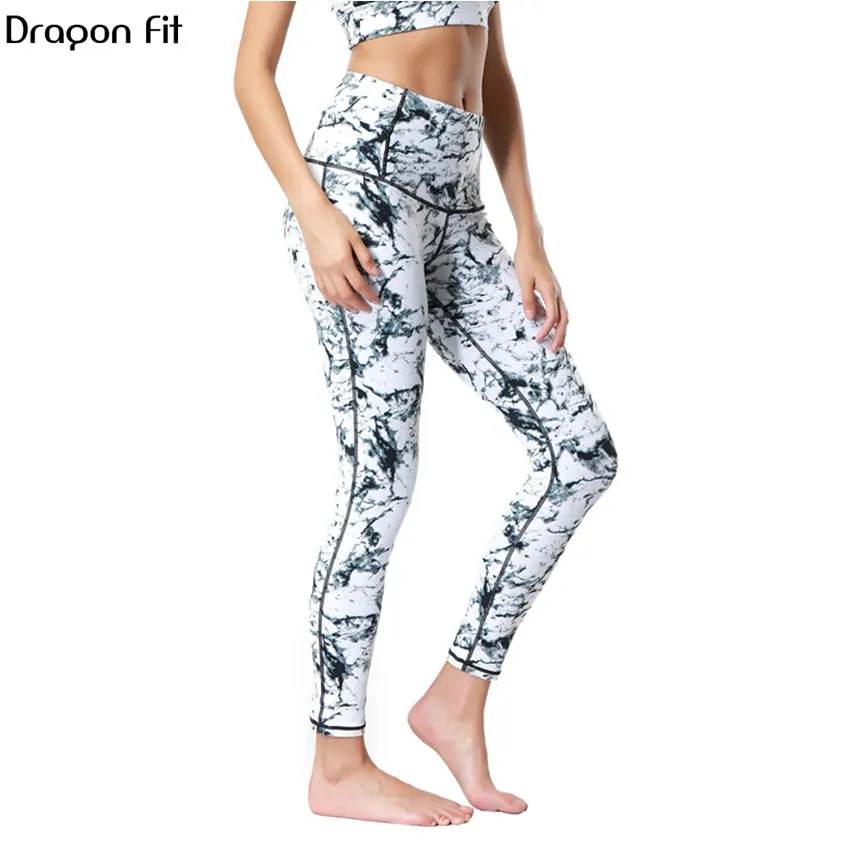 Дышащие штаны для йоги с принтом дракона, быстросохнущие спортивные штаны для женщин, штаны для фитнеса, спортзала, бега, спортивная одежда, Колготки, Леггинсы для йоги