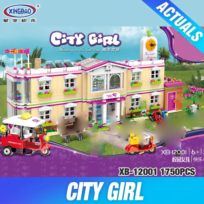 

XINGBAO 12001 New 1750Pcs City Girl Series The Happy Teaching Building Set Building Blocks Bricks Funny Toys for Child Girls