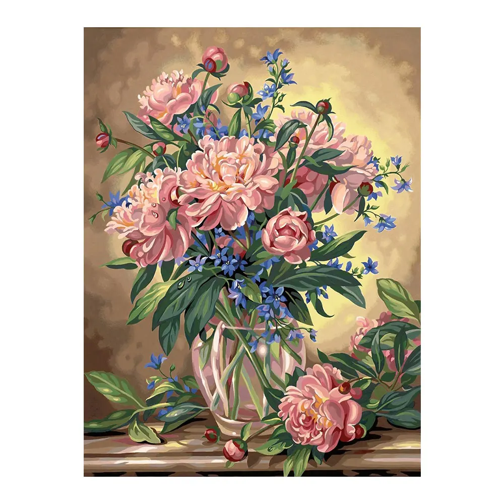 

Rose floral Moge Diamond Painting Full Round Vase still life New DIY Sticking Drill Cross Embroidery 5D simple Home Decoration