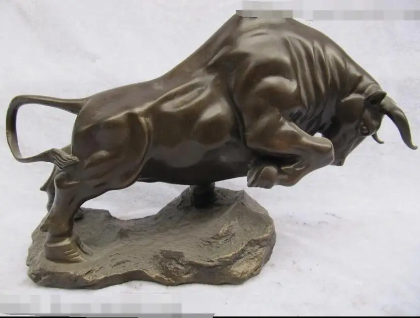 

S4001 10"Chinese Purple bronze carved eximous lifelike Lucky ox cattle statue discount 30% (C0324)