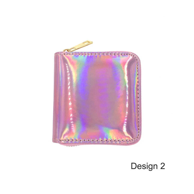 Модный Блестящий Женский мини-кошелек, брендовый милый женский кошелек, маленький держатель для карт, на молнии, карман для монет, женский короткий кошелек, Русалка - Цвет: Deisgn 2 Pink