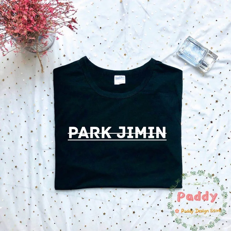 OKOUFEN Tumblr, модная Футболка KPOP PARK JIMIN, уличная футболка с круглым вырезом, Женский Топ, повседневная хлопковая футболка, топ, плюс размер, Прямая поставка