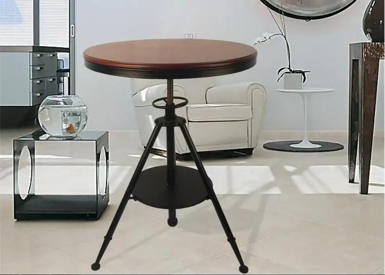 55 см диаметр регулируемая высота(60-75) см журнальный столик приставной Столик Круглый барный стол
