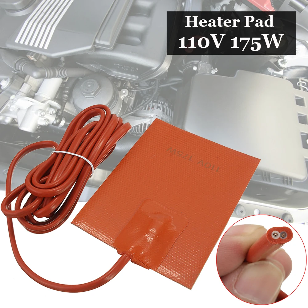 

Engine Heater Oil Pan Tank Car Truck Start Pre Heater 175W 110V Silicone Hot Pad
