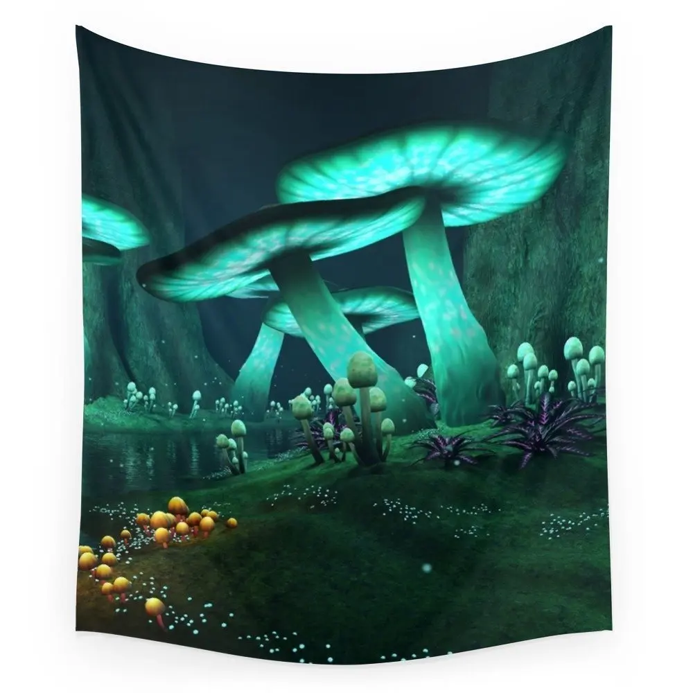

Luminous Mushrooms Wall Tapestry