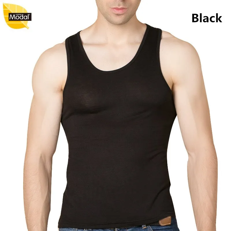 Fashion Men's Tank Top Modal Plus Size Vest XXXL 7XL Pure Color Tank