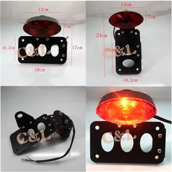

Motorcycle Brake Side Mount License Plate Bracket Tail Light For Harley Custom