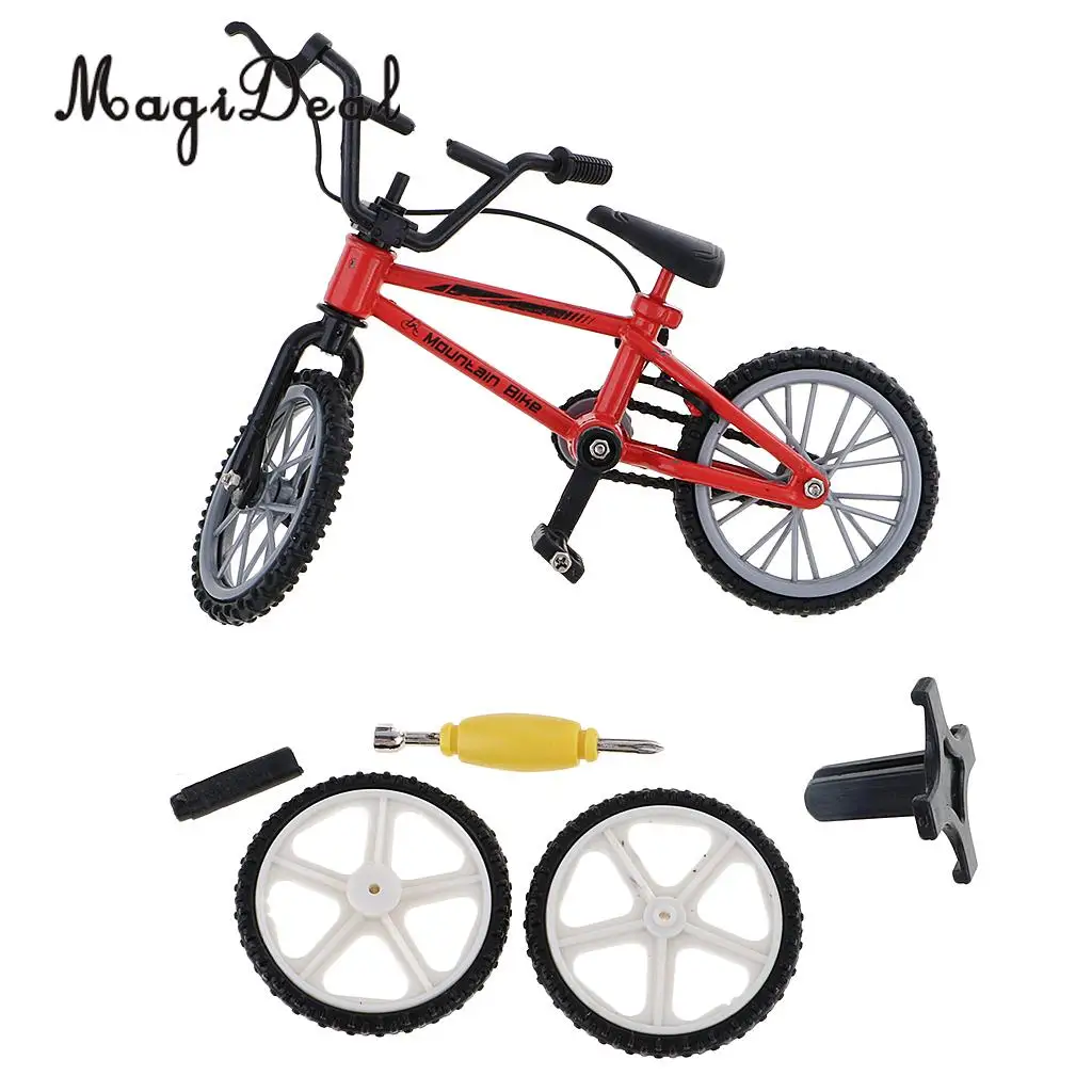 MIni Alloy Finger Mountain Bike Bicycle with Spare Tires for Children Kids Novelty Christmas Gift Collection Desk Table Decor