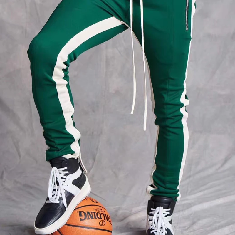 2019 New Men Casual pants Sweatpants Polyester blend running pants Mens striped Leisure Foot Trousers Multi color plus size XXXL