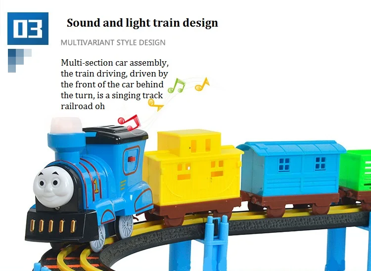 Бесплатная доставка 128 шт. головоломки электрический звук музыки свет трек игрушка «паровозик Томас» состоит из плоскости, поезд, автобус