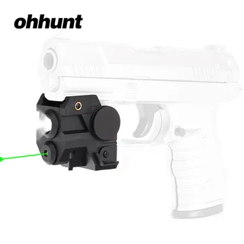 

ohhunt Compact Green Laser Sight with CREE LED Flashlight Integrated Combo for Tactical Pistol Rifle Weaver Picatinny Rail